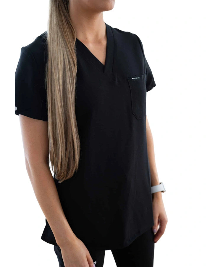 Lainey Scrub Top Black