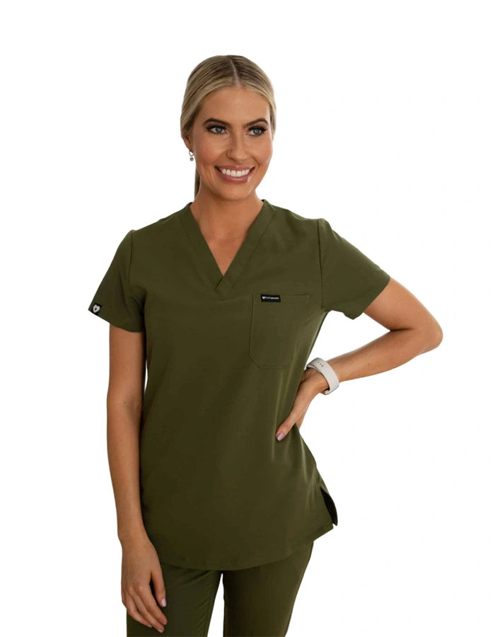 Lainey Olive Green Scrub Top & Pants Set