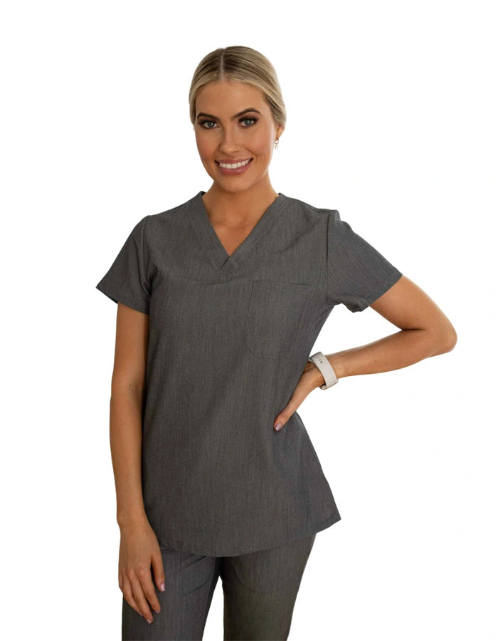 Lainey Scrub Top Hunter Green