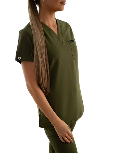 Lainey Jogger Scrub Set Olive