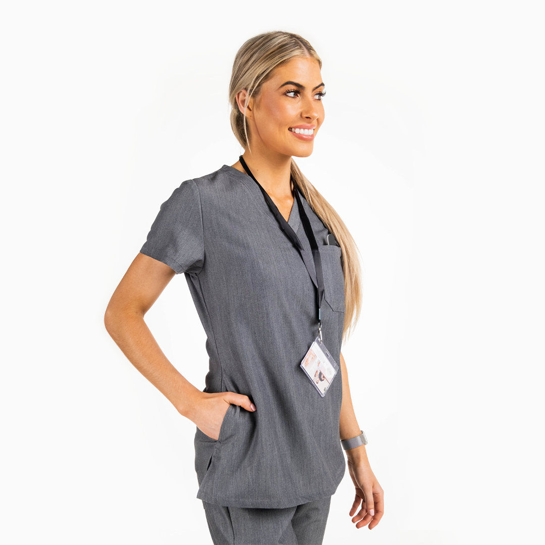 Lainey Grey Scrub Top & Pants Set