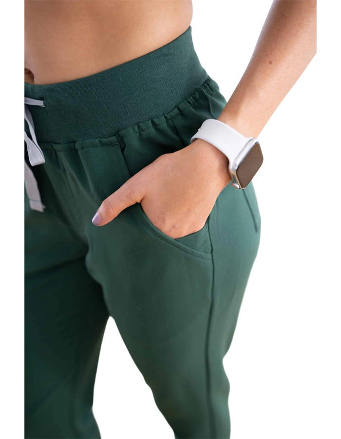 Womens Hunter Green Scrub Pants