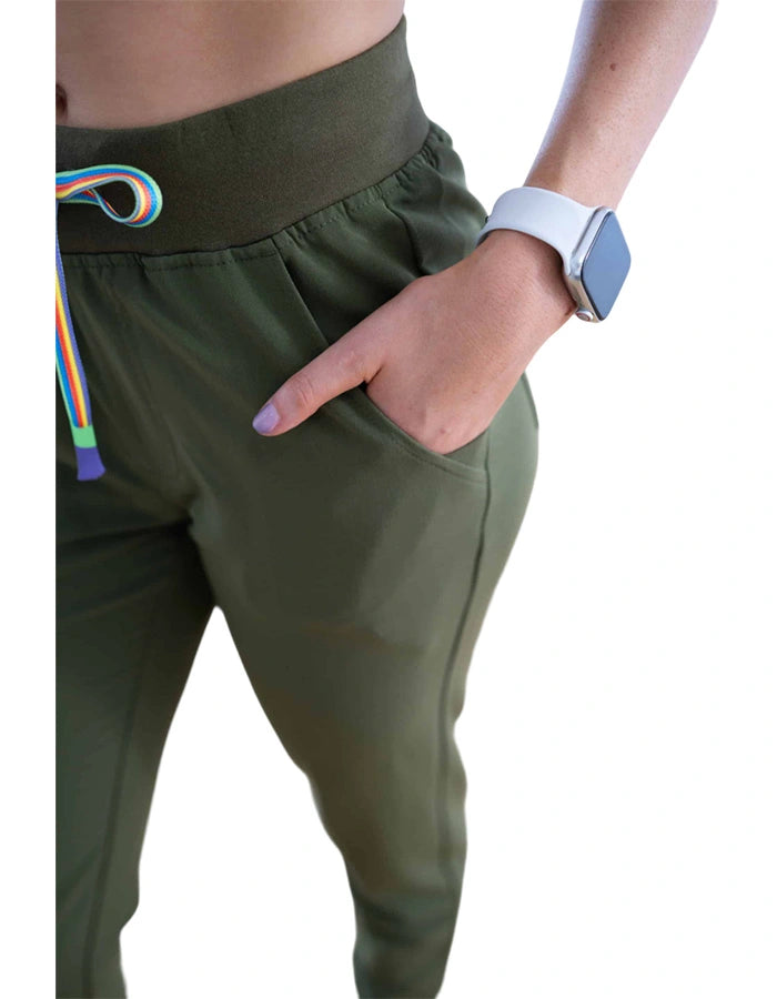 Womens Olive Green Scrub  Pants