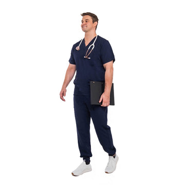 Guy Navy Scrub Top & Pants Set