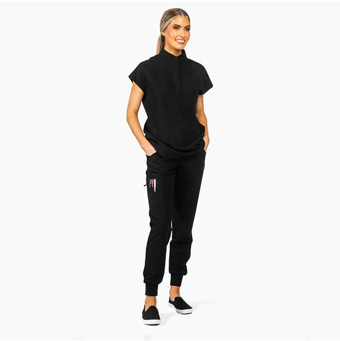 Allegra Jogger Scrub Set Black